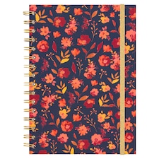 Woodvale Blue Floral A5 Wiro Notebook