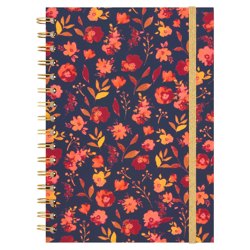 Woodvale Blue Floral A5 Wiro Notebook