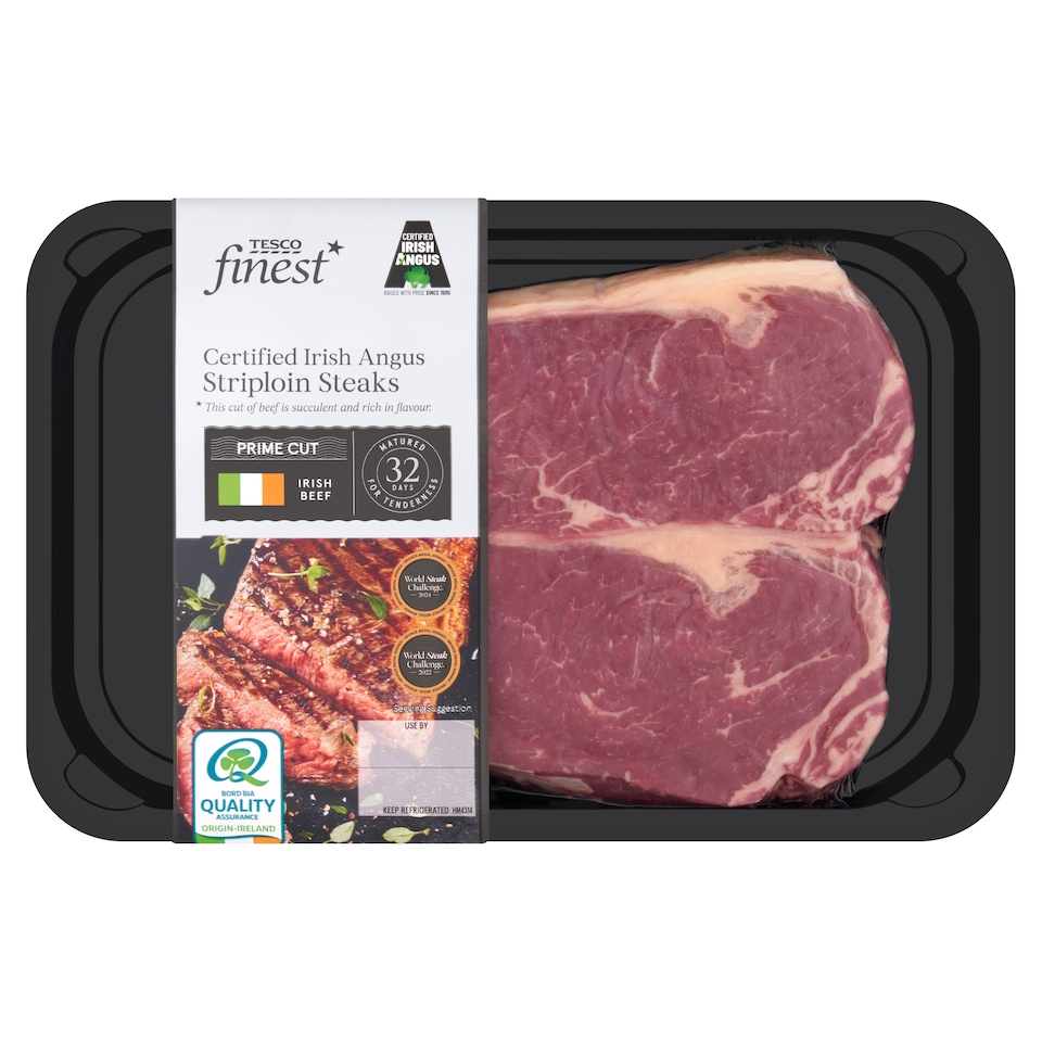 Tesco Finest Irish Angus Striploin Steak 454G