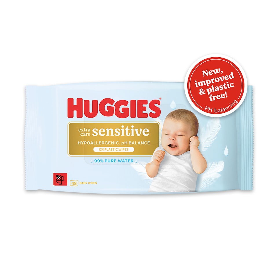 image 1 of Huggies Extra Care Sensitive Baby Wipes 48 