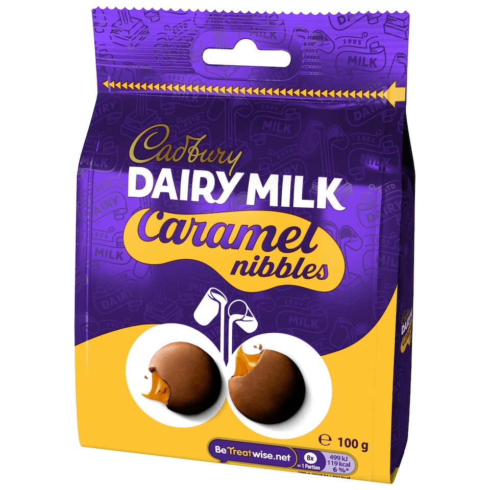 image 1 of Cadbury Dairy Milk Caramel Nibbles Chocolate Bag 100G