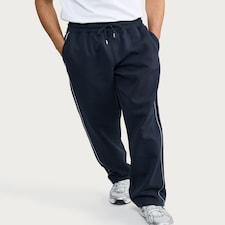 F&F Cotton Rich Regular Fit Contrast Piping Joggers in Navy