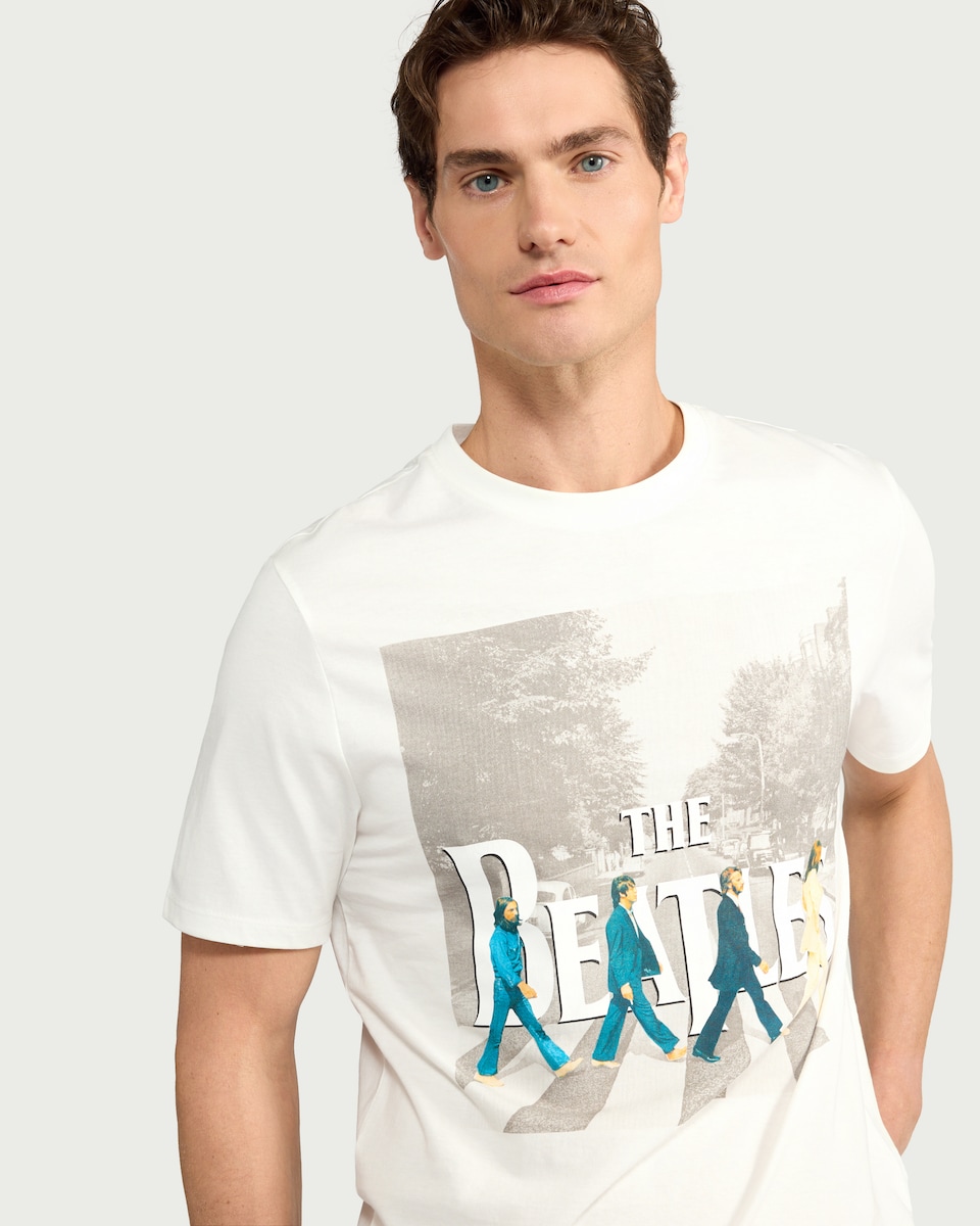 image 1 of The Beatles Pure Cotton Abbey Road T-Shirt in White