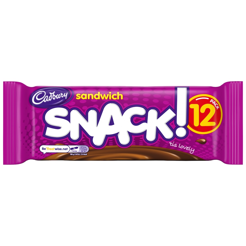 Cadbury Snack Sandwich Chocolate Biscuits 12 pack Multipack 264G