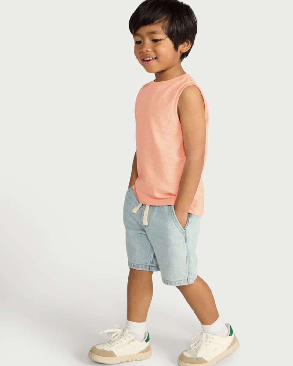 image 1 of F&F Boys Pure Cotton Vest in Orange