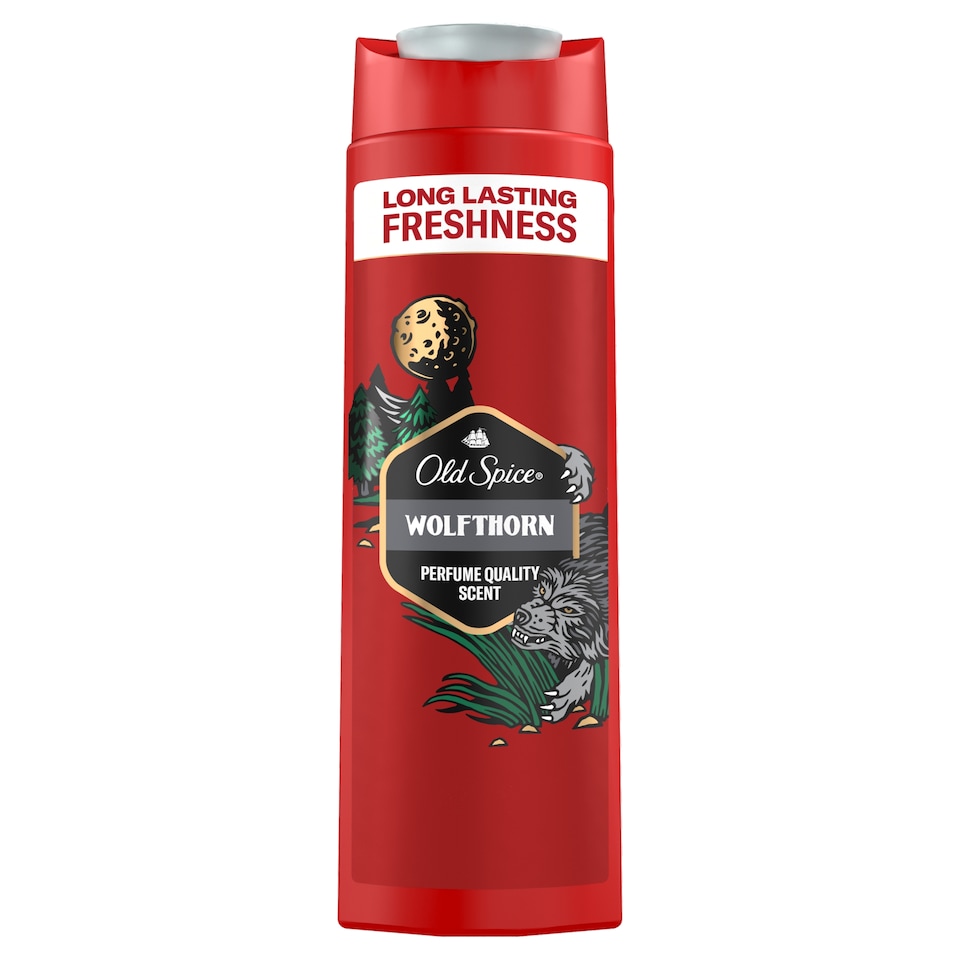 Old Spice Wolfthorn Férfi 3 az 1-ben Sampon és Tusfürdő, 400 ml