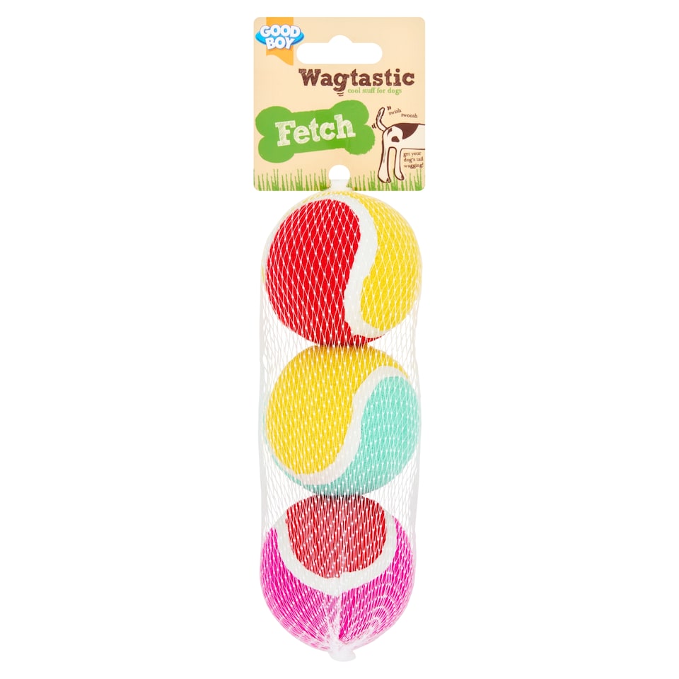 Good Boy Wagtastic Dog Tennis Balls 3 Pack