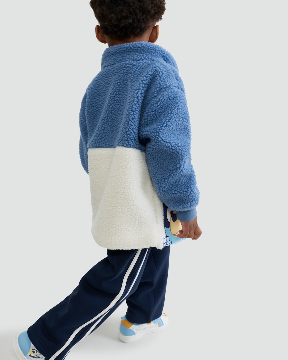 image 1 of Bluey Fleece Zip Up Jacket in Blue
