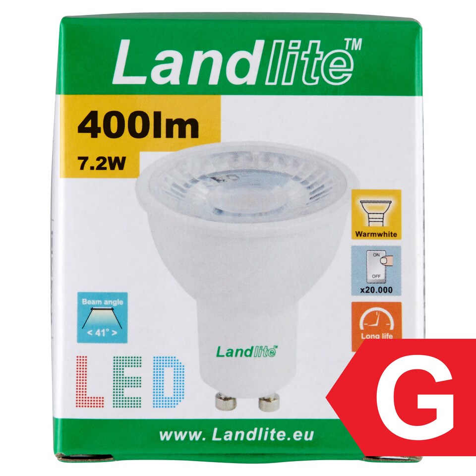 Landlite GU10 400 lm 7,2 W I07 3000K LED izzó 1. kép