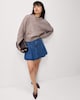 image 1 of F&F Pure Cotton Pleated Denim Mini Skirt in Blue