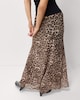 image 4 of F&F Mesh Leopard Print Midi Skirt in Multi Brown