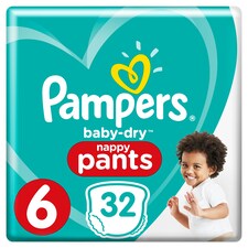 Pampers Baby Dry Pants Size 6 Essential Pack 32 Nappies