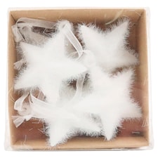 Tesco Fluffy Star Hanging Decorations 6 Pack