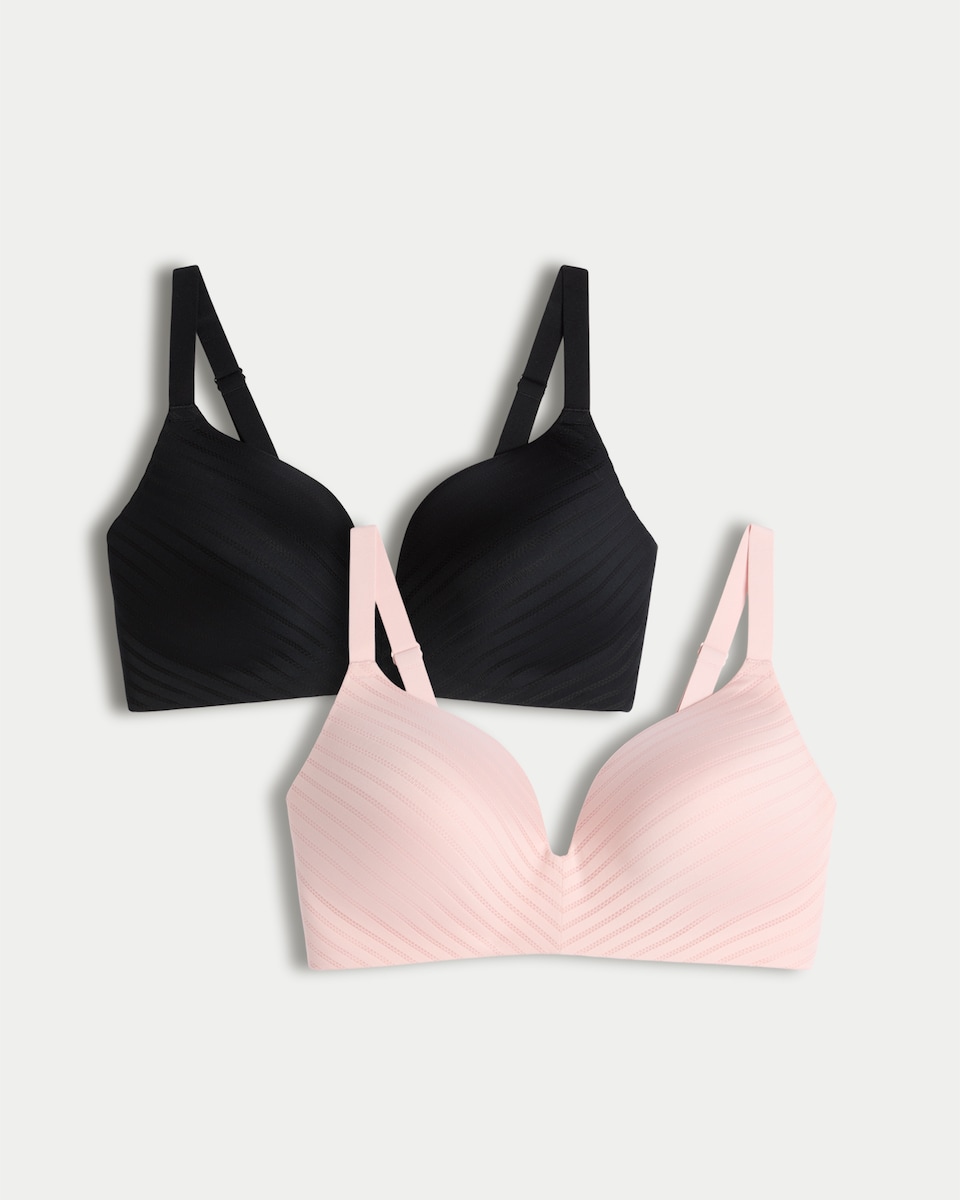 F&F 2-Pack Non Wired Stripe Padded Bras in Multi