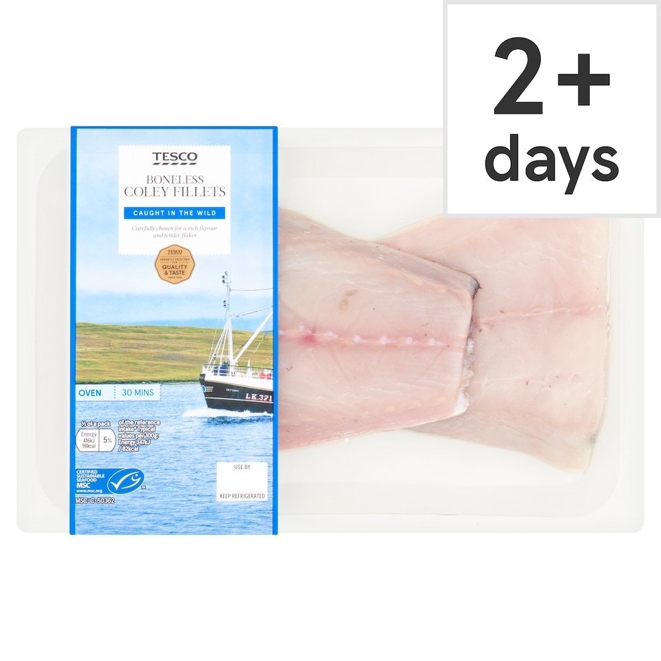 Tesco Boneless Coley Fillets 240g