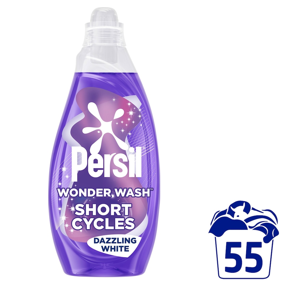 image 1 of Persil Wonder Wash Dazzling White Laundry Detergent 55 Washes 1485ml 