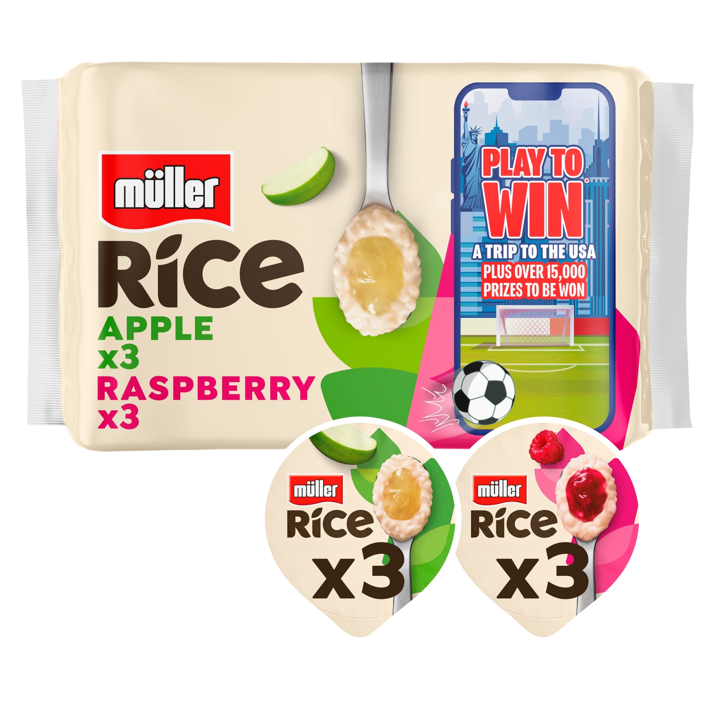 Muller Rice Low Fat Dessert - Apple & Raspberry 6 x 170g
