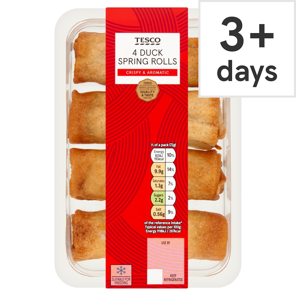 Tesco 4 Duck Spring Rolls 141g