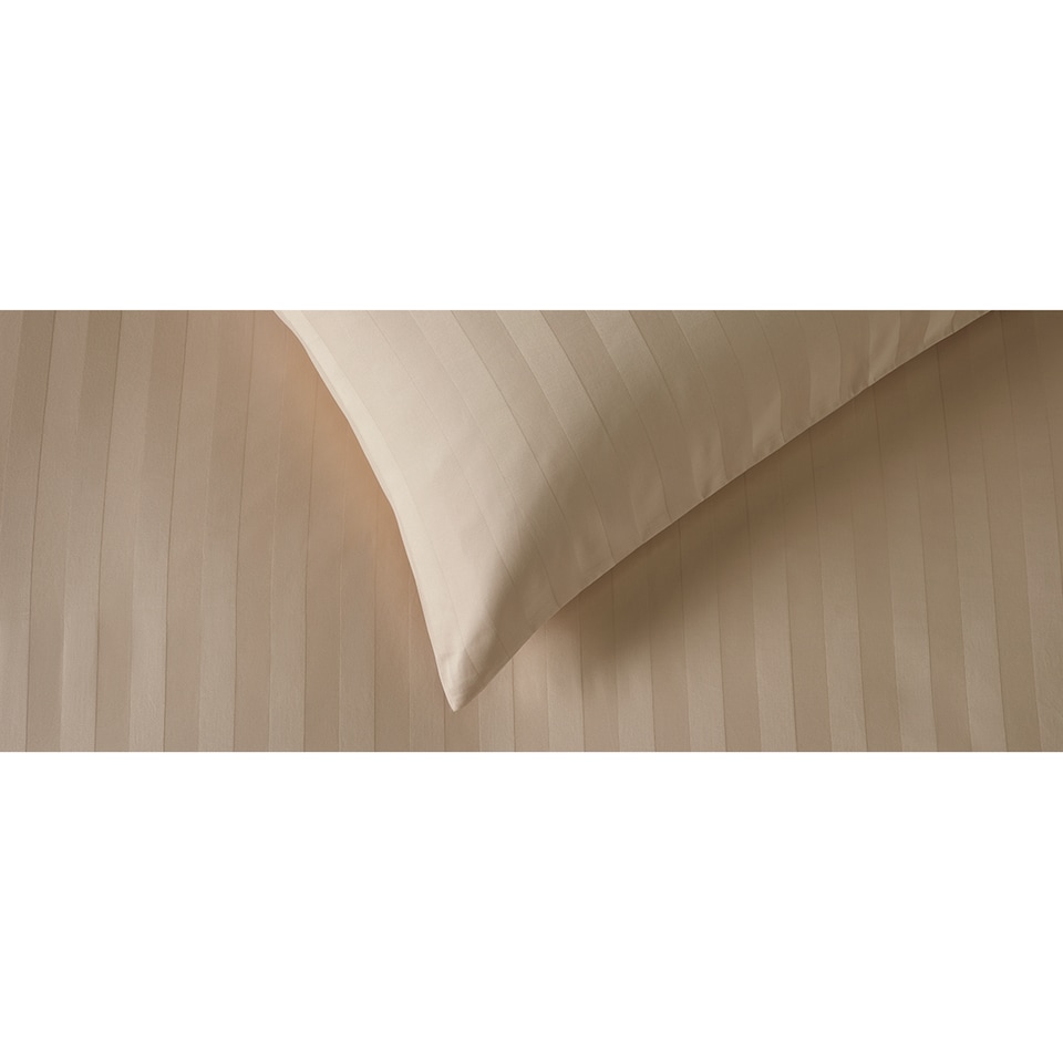image 1 of F&F Home Hotel Natural Sateen Stripe Duvet Cover Set King