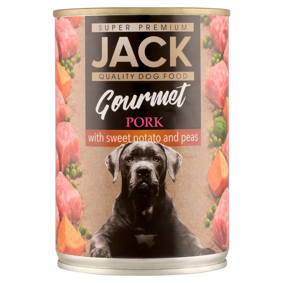 Jack Gourmet malachús édesburgonyával, zöldborsóval teljes értékű eledel felnőtt kutyáknak 400 g
