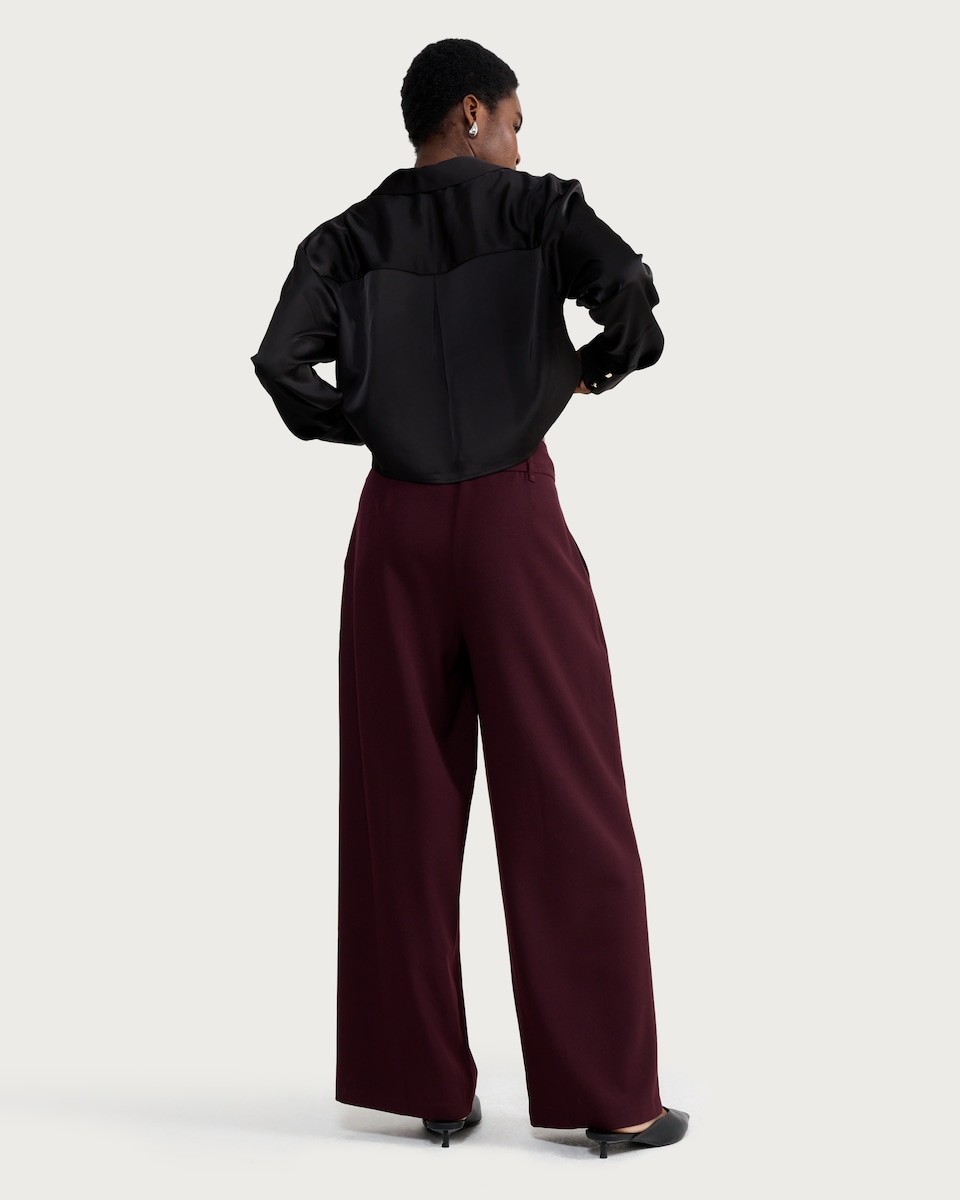 image 1 of F&F Wide Leg Belted Trousers in Purple