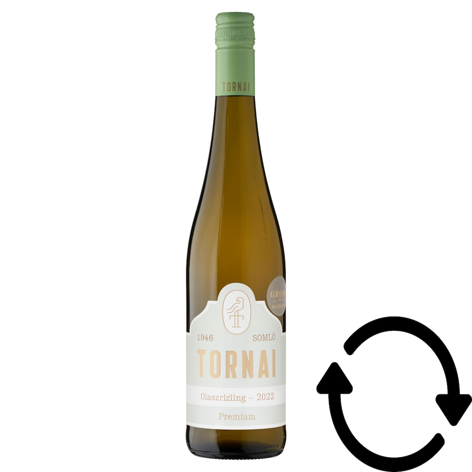 Tornai Premium Nagy-Somlói Olaszrizling száraz fehérbor 13,5% 750 ml  1. kép