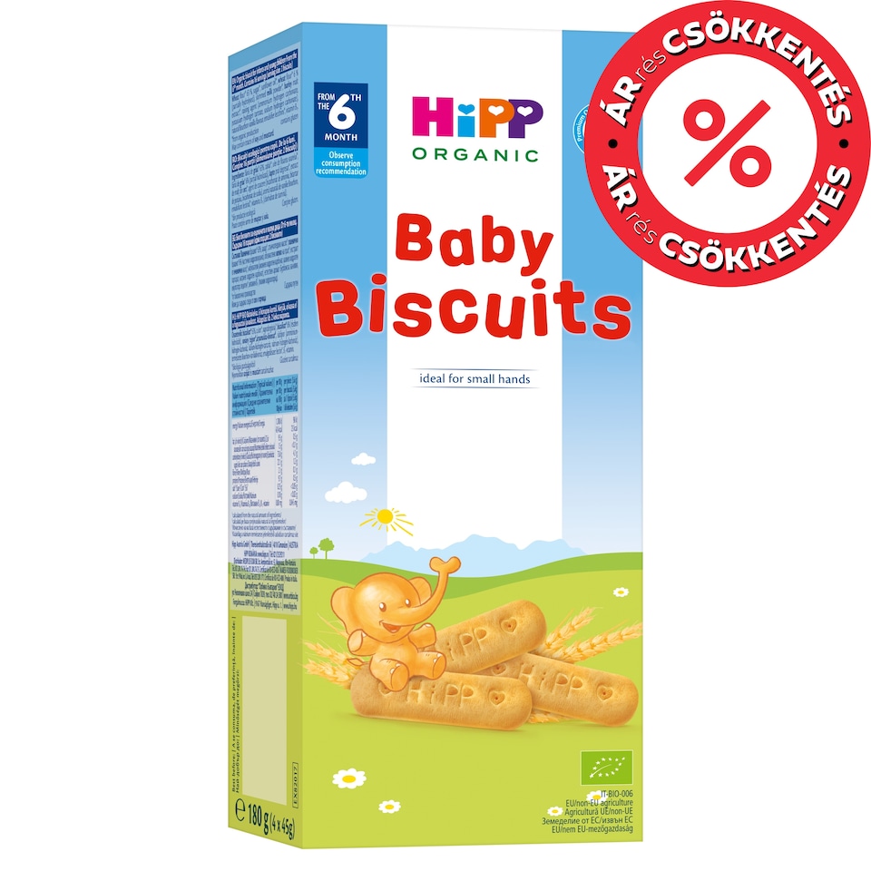 HiPP bio babakeksz 6 hónapos kortól 4 x 45 g (180 g)