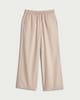 image 4 of F&F Linen Rich Wide Leg Drawstring Trousers in Stone