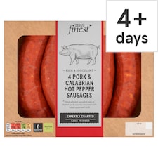 Tesco Finest 4 Pork & Calabrian Hot Pepper Sausages 440g