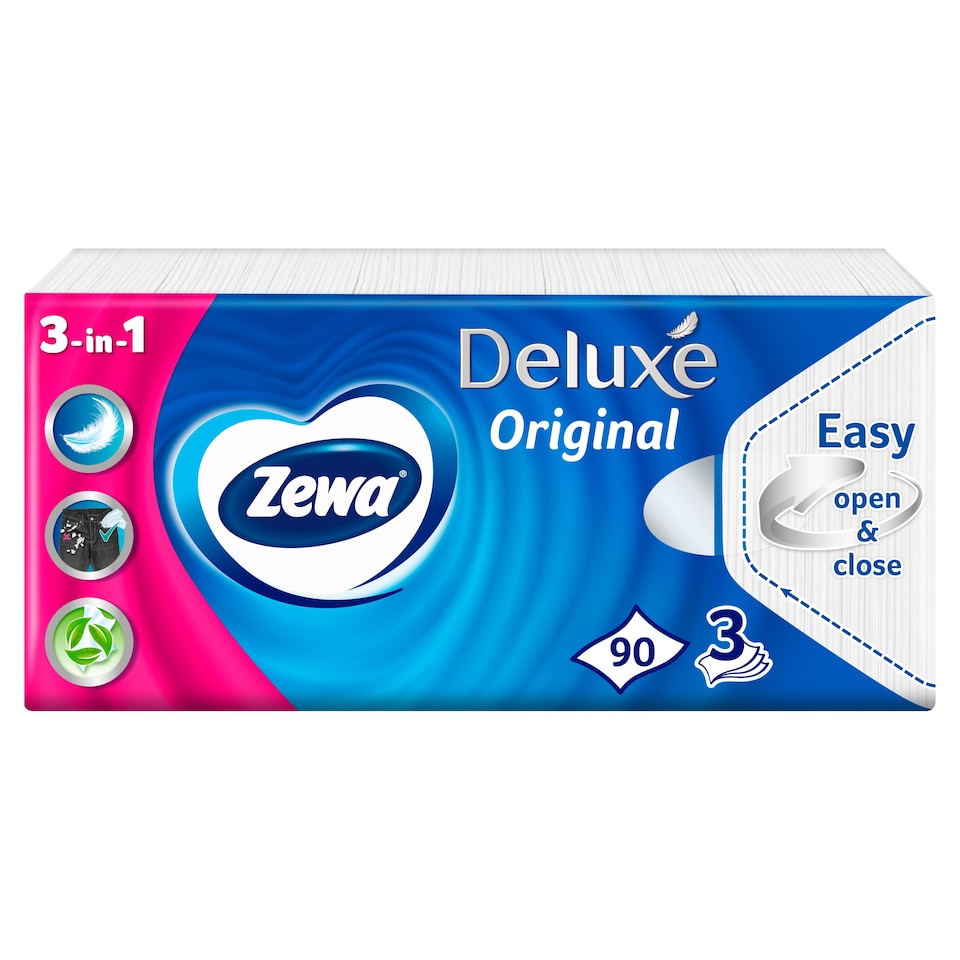 image 1 of Zewa Deluxe Original Unscented Tissue 3 Ply 90 pcs