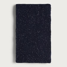 F&F Ribbed Knit Speckled Pattern Scarf in Navy