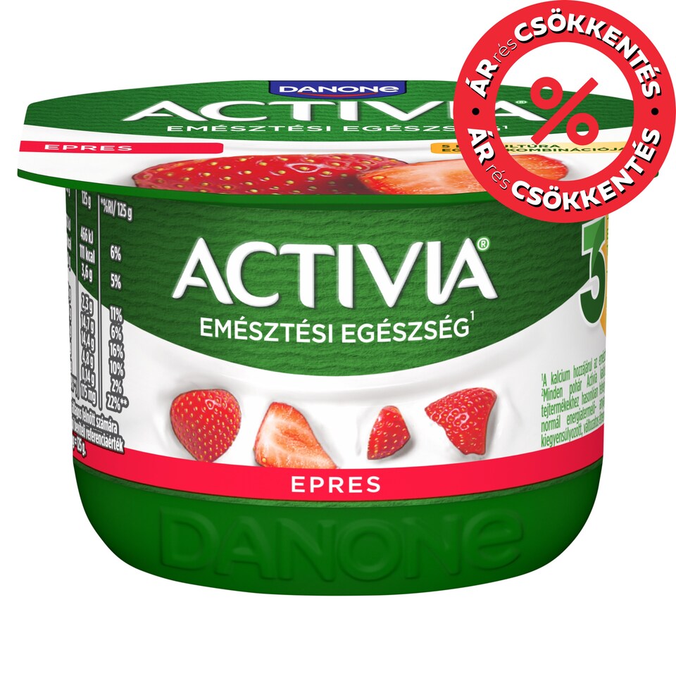 Danone Activia Strawberry Yoghurt with Live Cultures 125 g