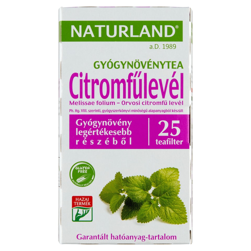 Naturland citromfűlevél gyógynövénytea 25 filter 25 g  1. kép