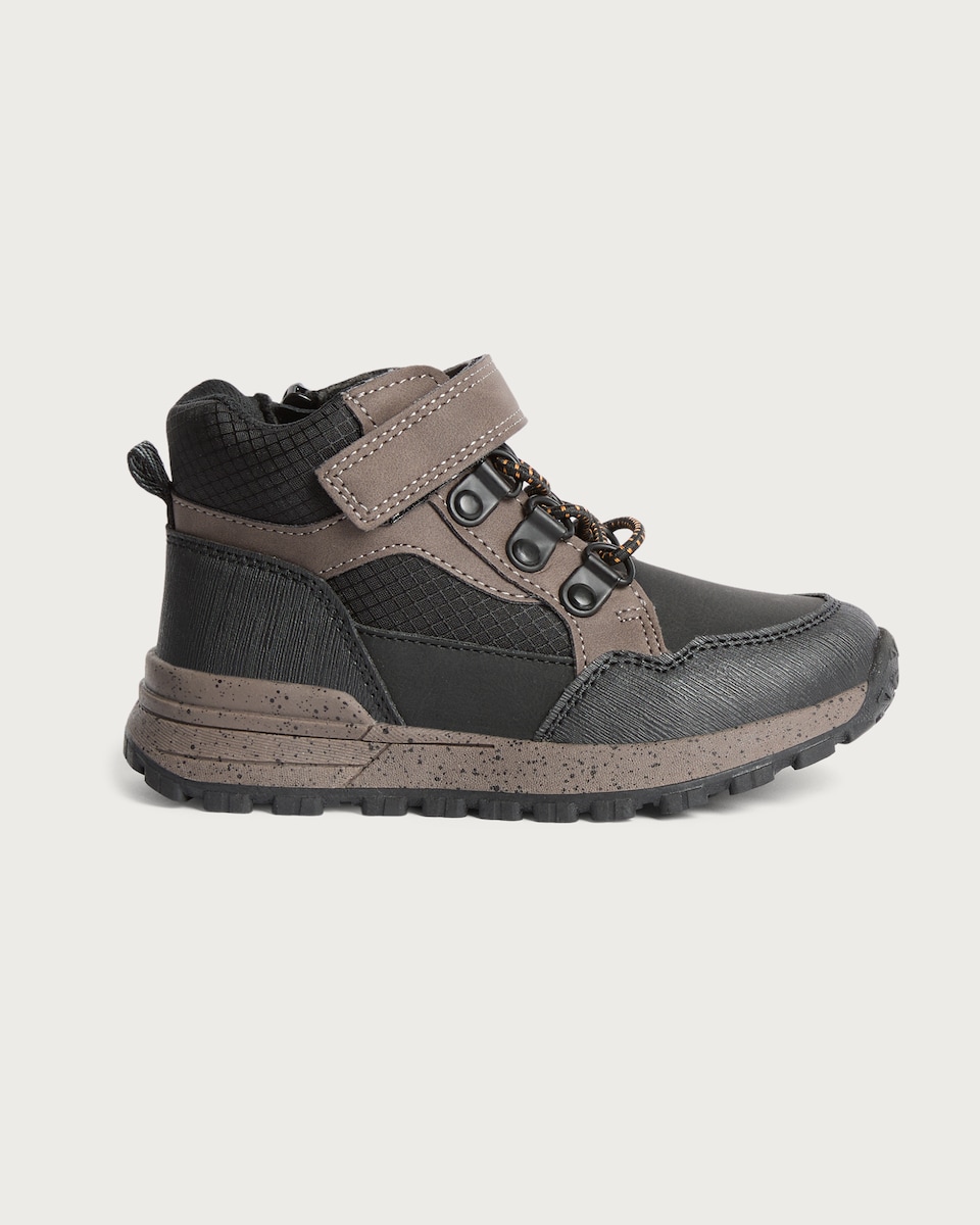 image 1 of F&F Boys Lace Up Touch Fastening Hiking Boots in Brown