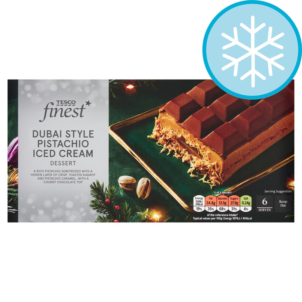 Tesco Finest Dubai Style Pistachio Iced Cream Dessert 500g
