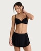 image 2 of F&F Contour Wrap Front Bikini Skirt in Black