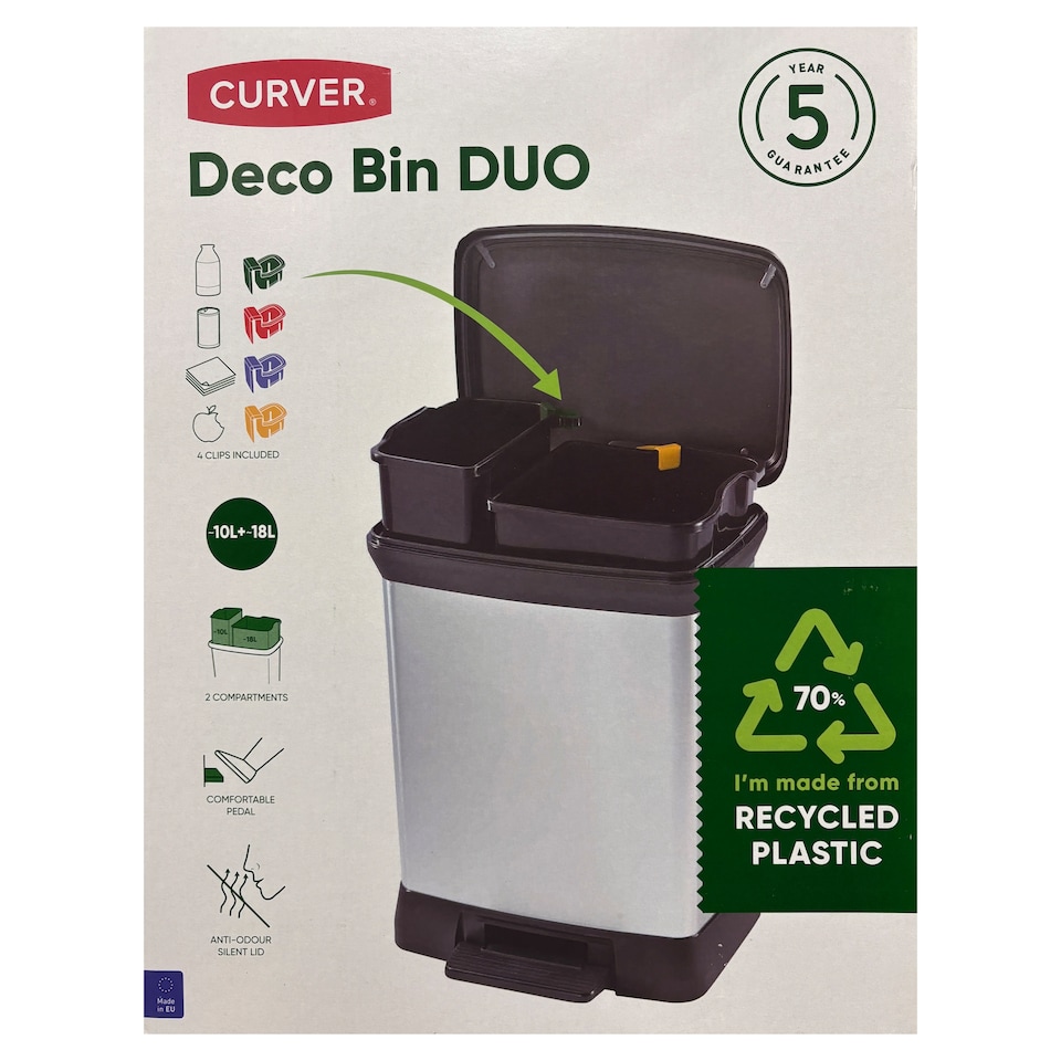 Obrázek 1 pro produkt Curver Deco Duo odpadkový koš 39 x 33 x 51 cm 10 l + 18 l