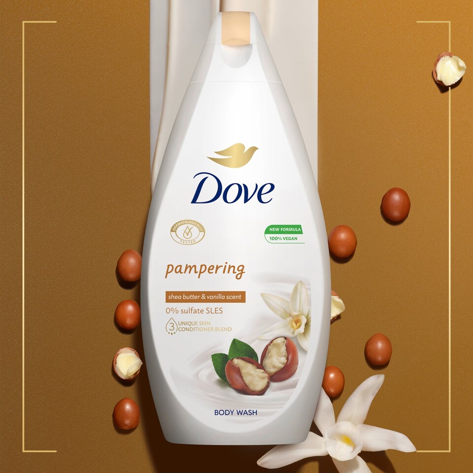 image 1 of Dove Shea Butter & Vanilla Body Wash Shower Gel 450ml