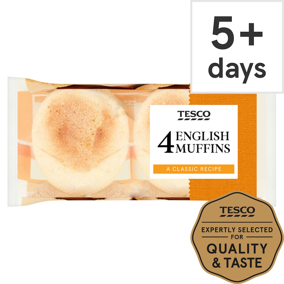 Tesco White English Muffins 4 Pack