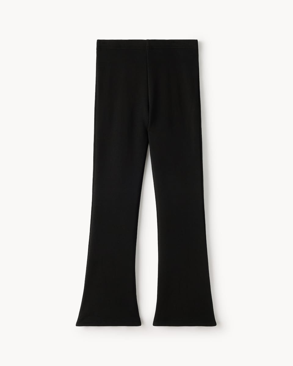 image 1 of F&F Girls Fleece Lined Flared Leggings in Black