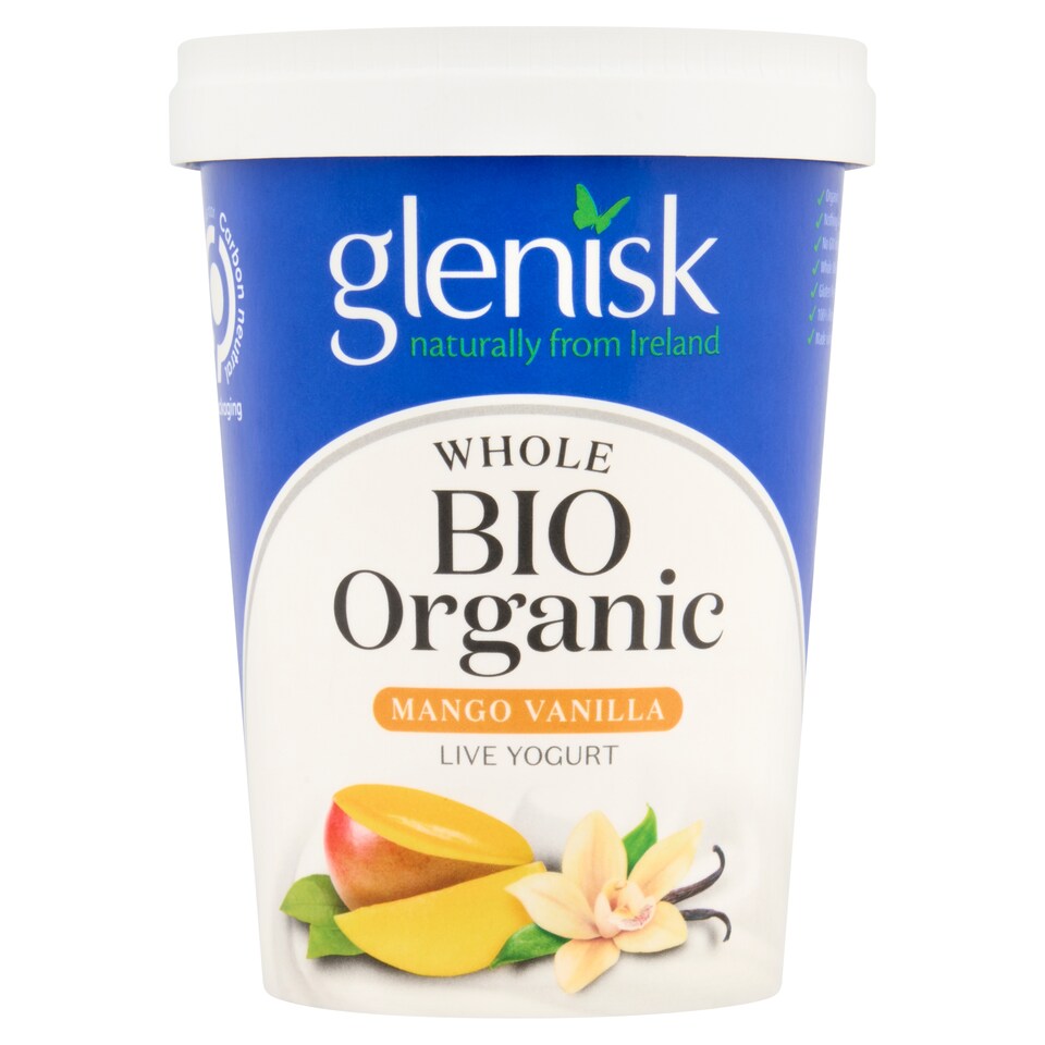 Glenisk Organic Biological Mango And Vanilla Yoghurt 450G