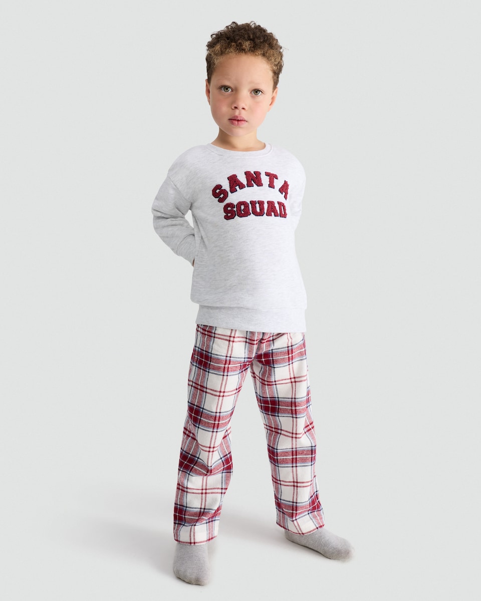 image 1 of F&F Santa Squad Matching Family Christmas Pyjamas in Grey Multi