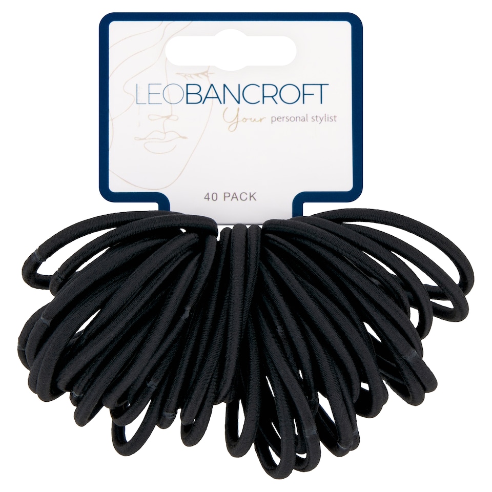 LEO BANCROFT SNAGFREE HAIRBANDS BLACK 40 PACK