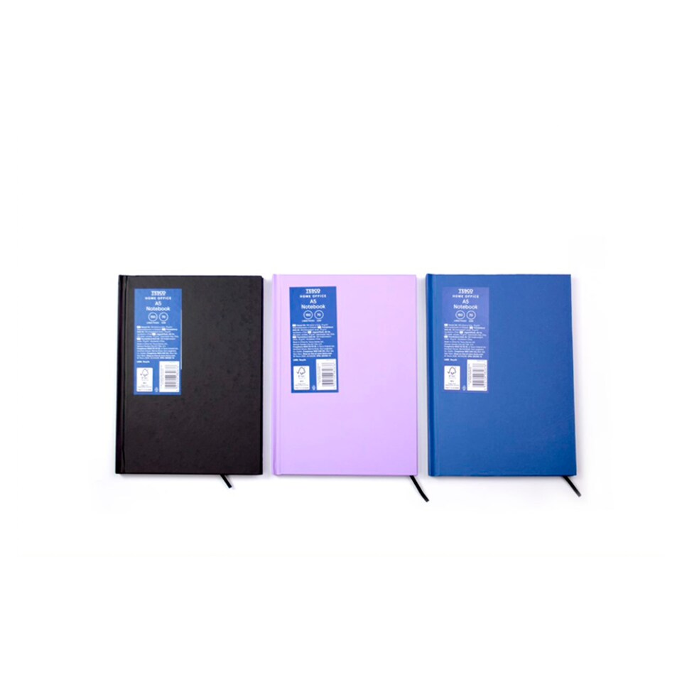 Tesco A5 Casebound Notebook 150 Pages Assorted