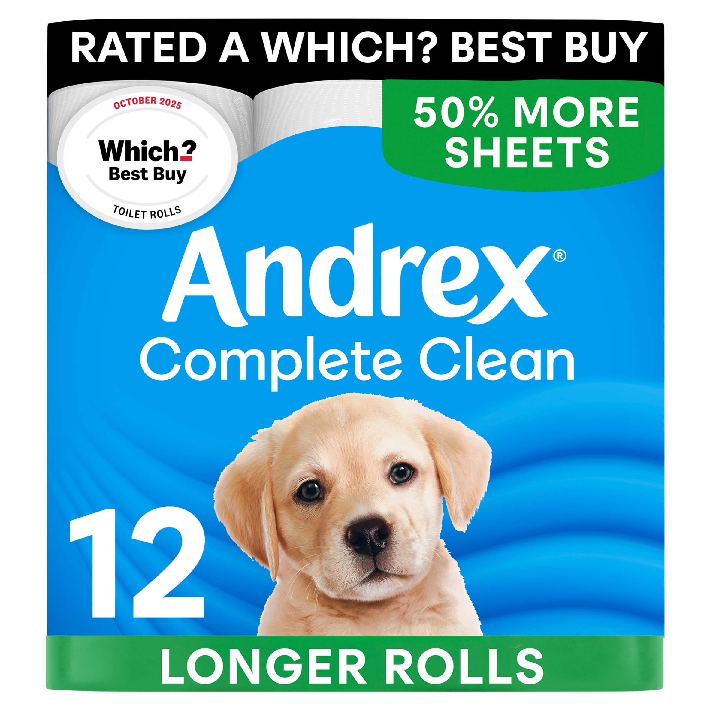 Andrex Complete Clean Toilet Tissue Mega Rolls 12 Pack
