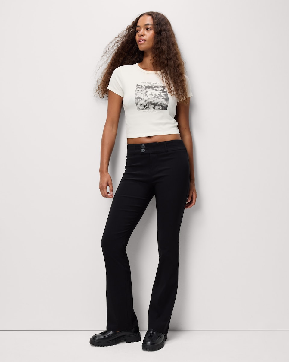 image 1 of OH ME OH MY Flared Trousers in Black