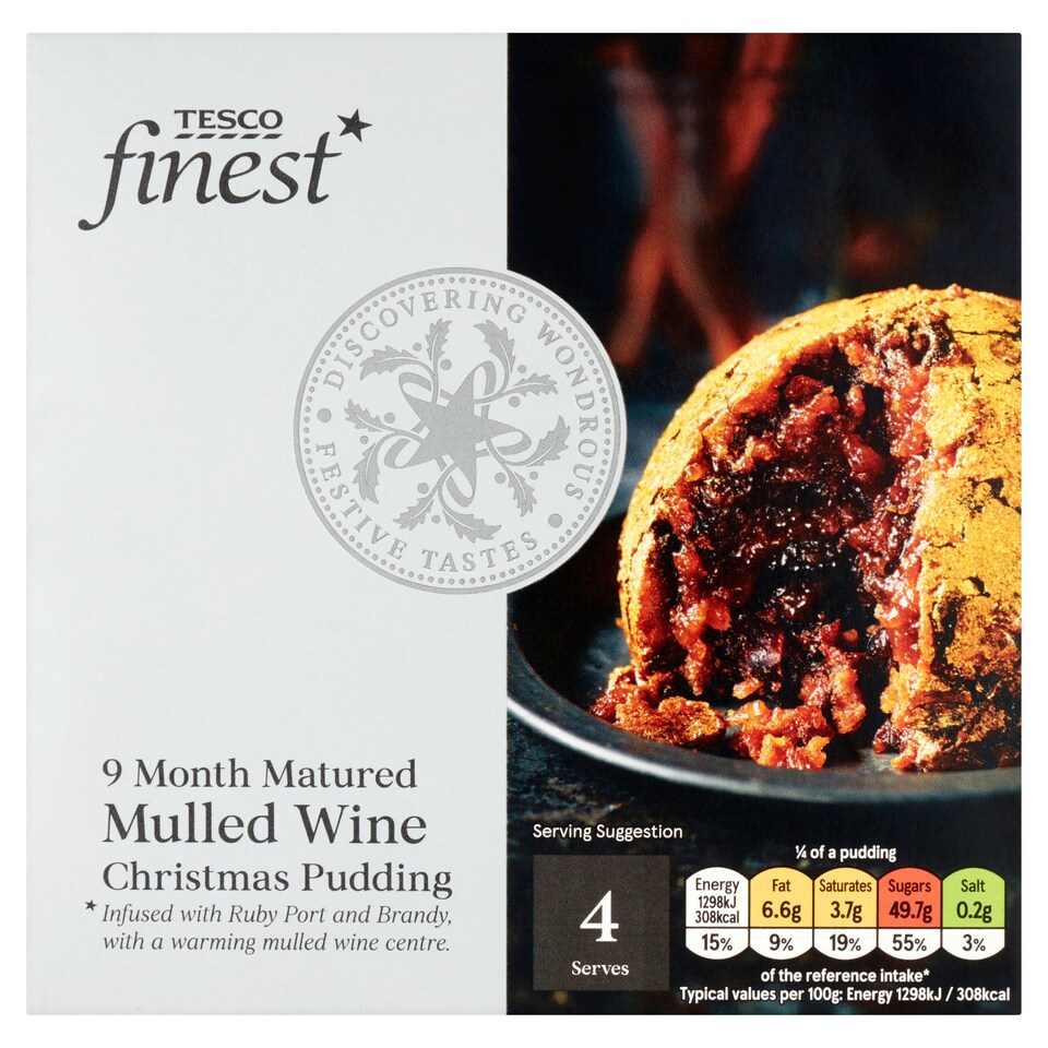 Tesco Finest Mulled Wine Christmas Pudding 400G