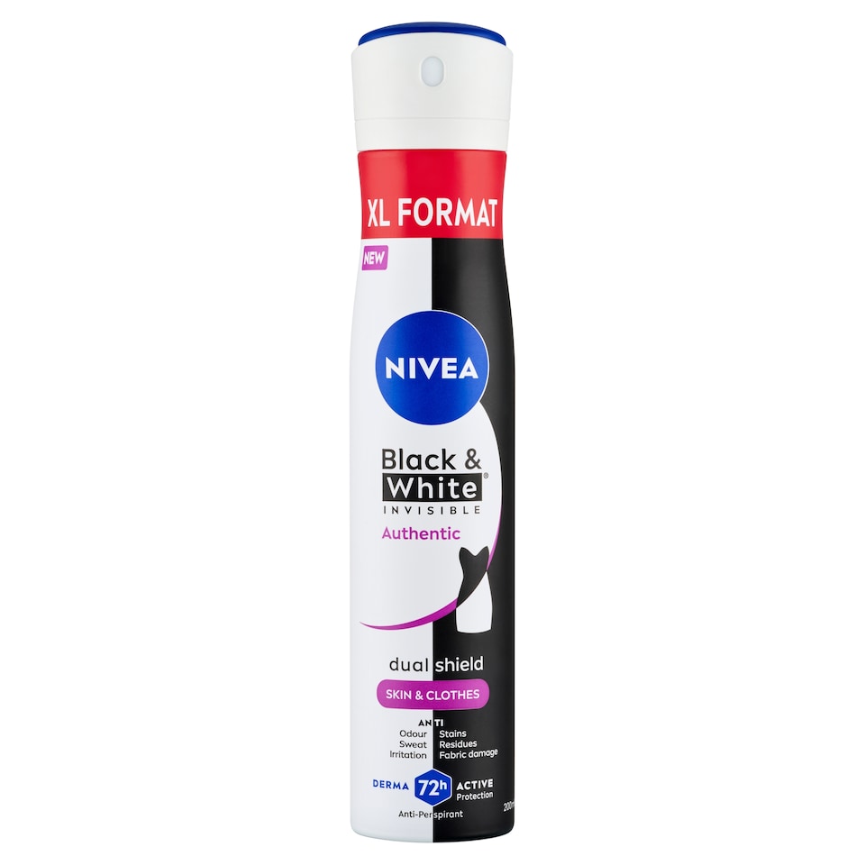 image 1 of Nivea Black & White Invisible Authentic Antiperspirant Spray 200ml