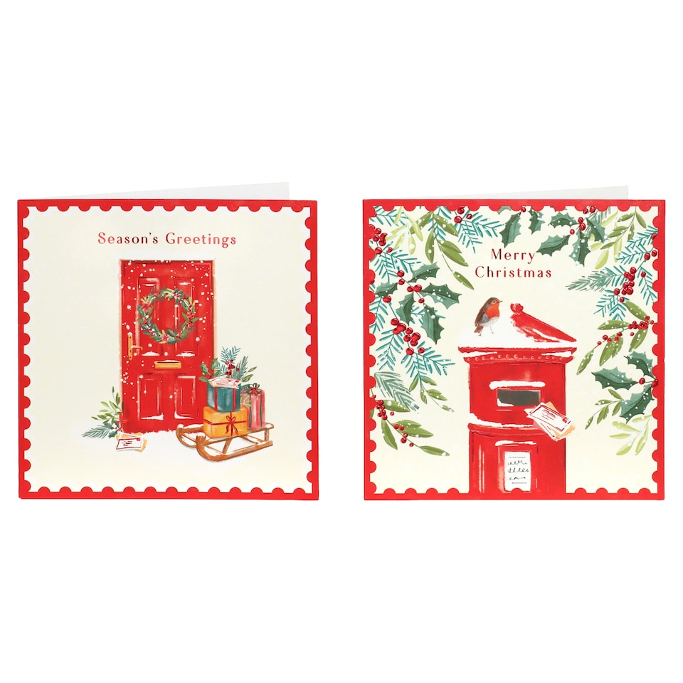 Tesco Postbox Luxury Christmas Cards 12 Pack
