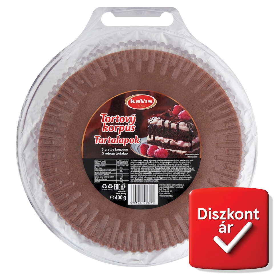 Kavis háromrétegű barna tortalapok piskóta tésztából 400 g